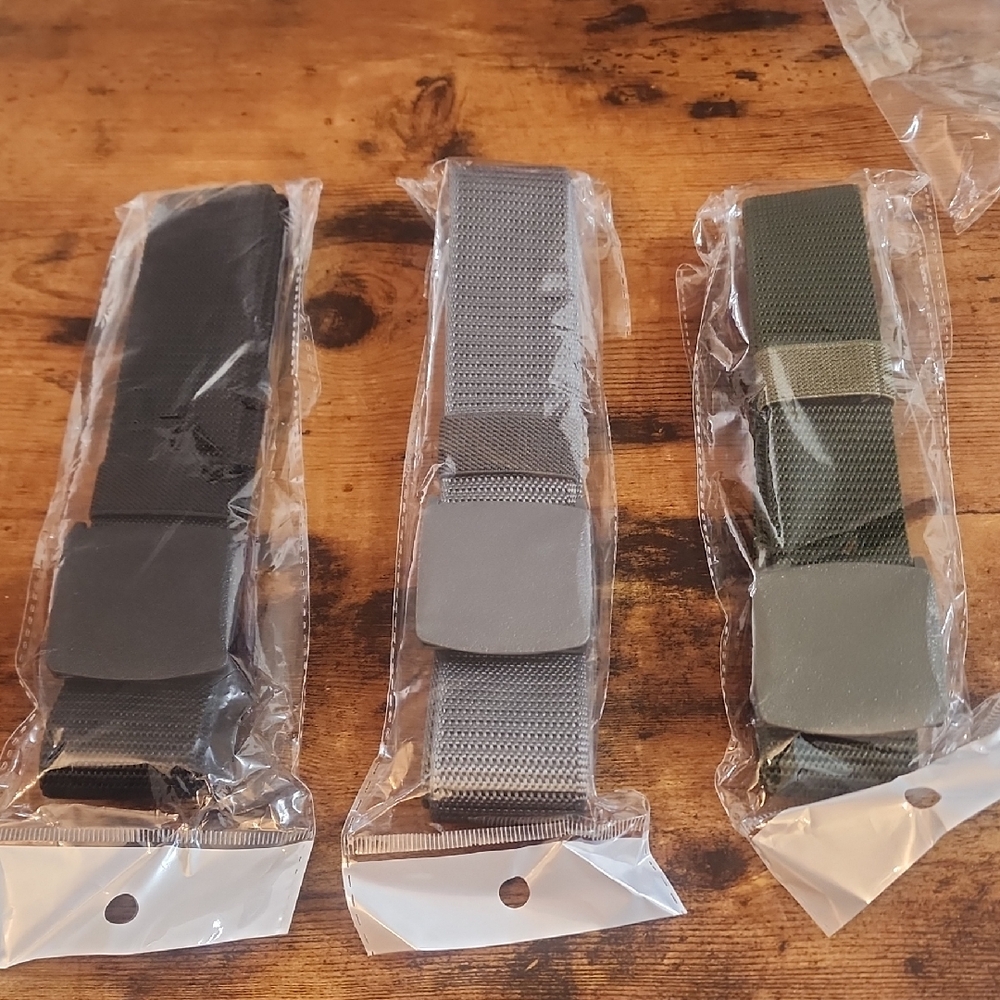 Matte Belt 130 Black, Gray, Green 125cm 3pcs Automactic Buckle Nylon Belt Male